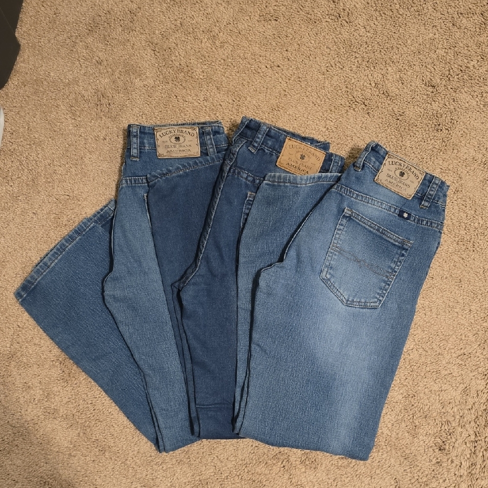 Lucky Brand Blue Jeans, Boys, 3 Pairs, 14